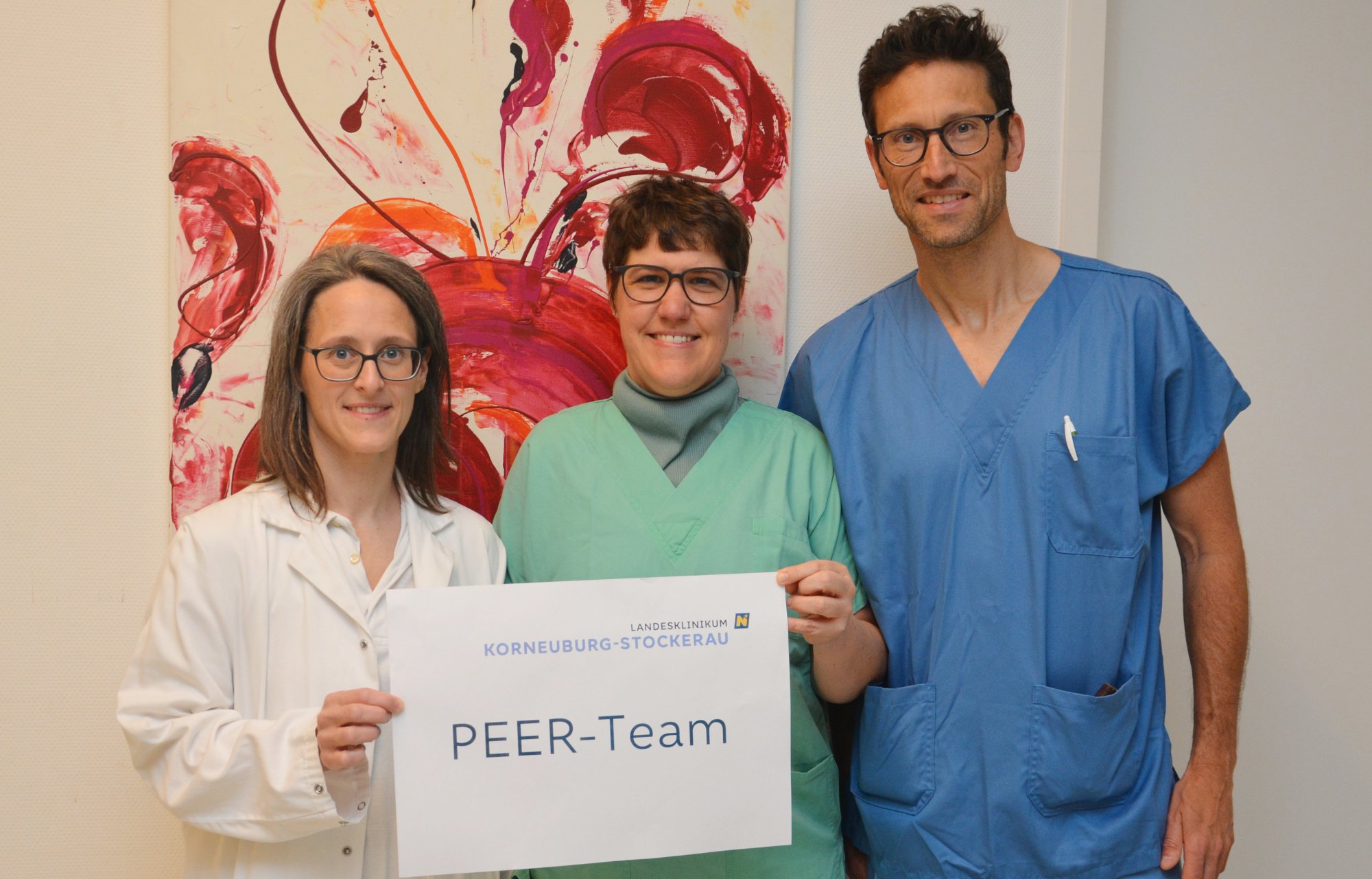 Drei der vier ausgebildeten „Peers“ am Klinik-Standort Korneuburg