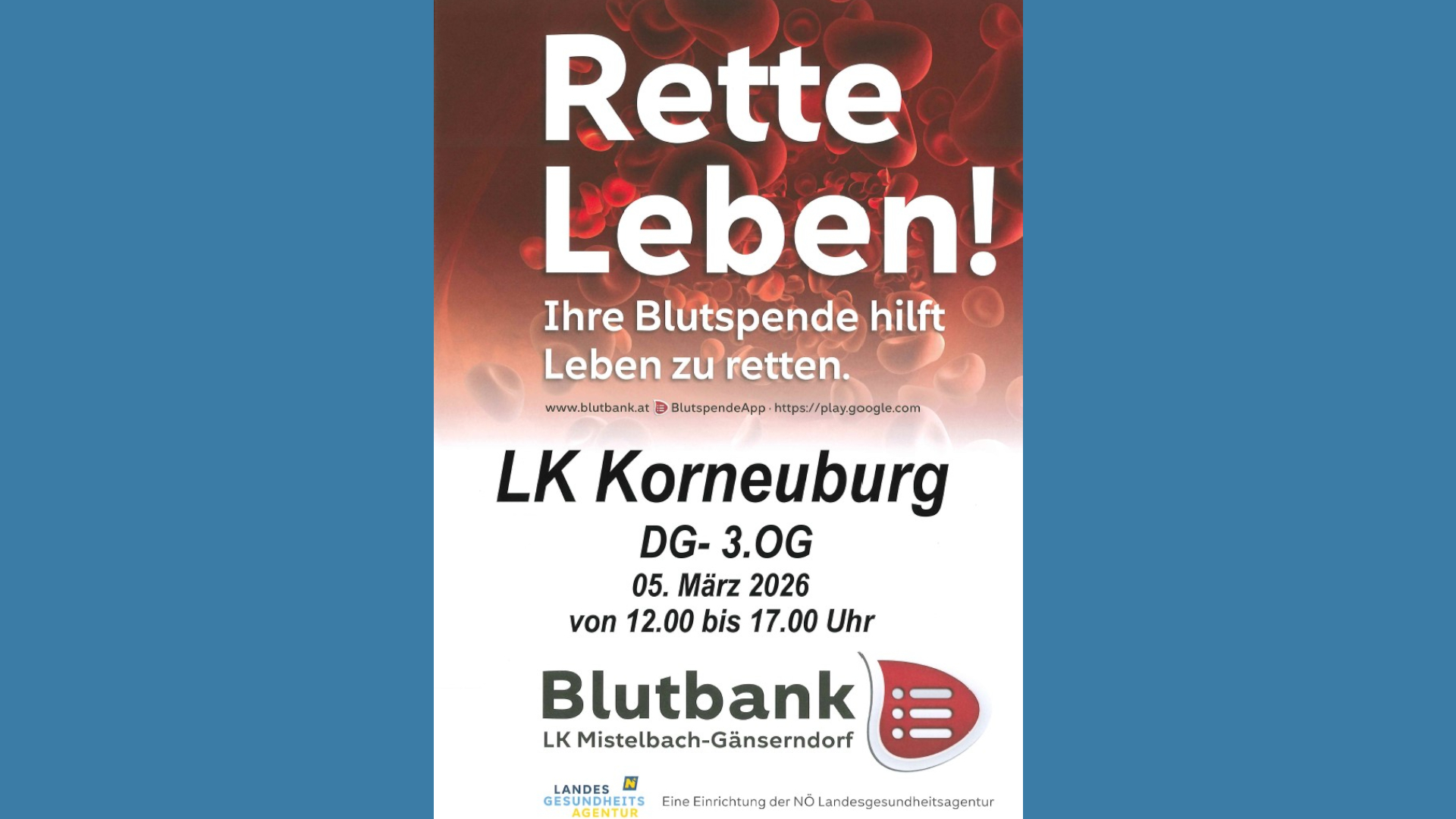 Plakat Blutspendeaktion